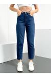 MOM JEANS KOT PANTOLON Lacivert