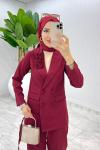 Bordo Oversize Masal Kap Tesettür Giyim