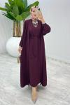 Bordo Premıum Melek Abaya Takım