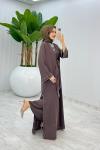 Kahve Premium Sofia Abaya Takım Tesettür Giyim