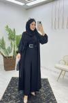 Siyah Premıum Fulya Abaya Tulum Takım Tesettür Giyim